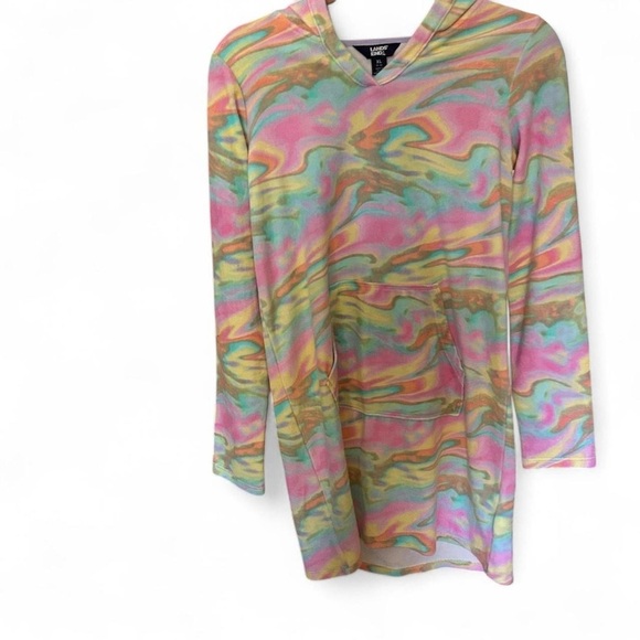 Lands’ End Kids Terry Cloth Tie-Dye Hooded Cover-Up | XL (14–16) - Picture 7 of 8